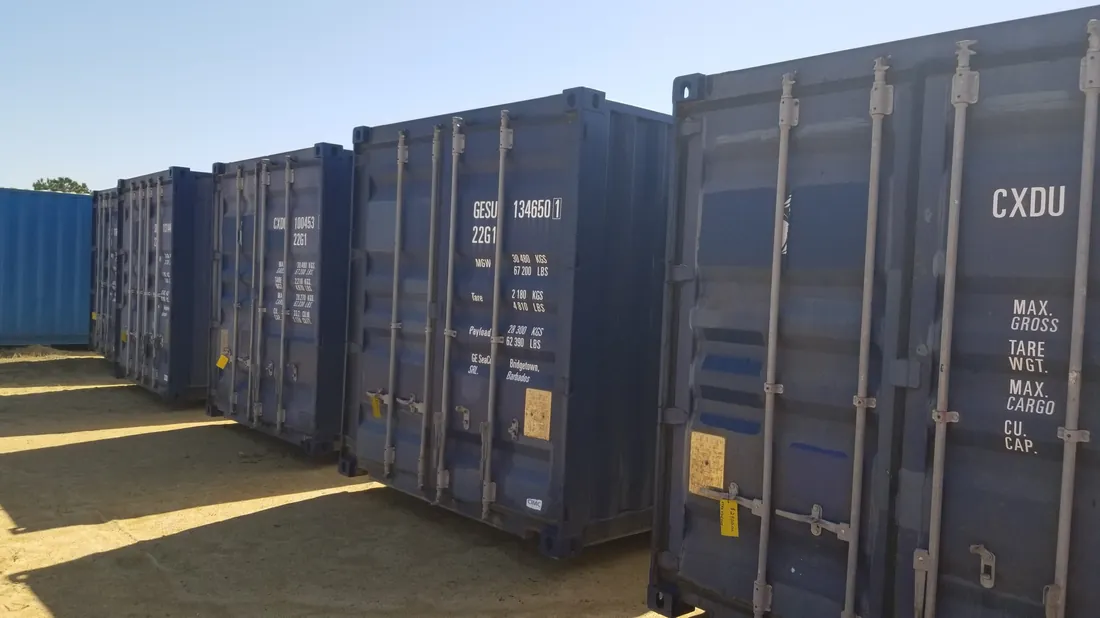 20-foot shipping container at the Affordable Storage Containers yard, Prattville AL